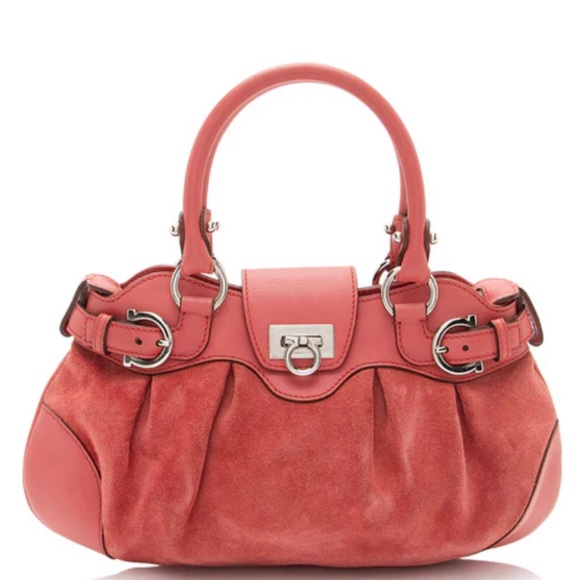 Salvatore Ferragamo Handbags - 🩷 Salvatore Ferragamo Marisa Gancini Suede large purse pink